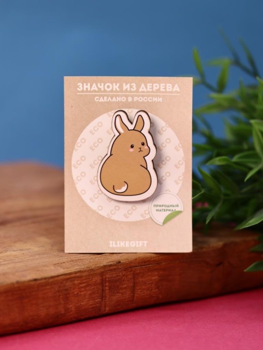 Значок ECO из дерева Little hare 