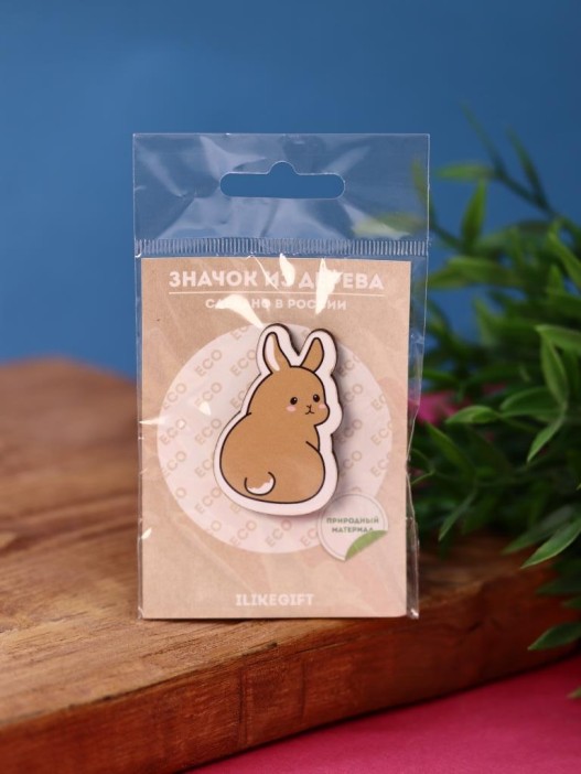 Значок ECO из дерева Little hare 