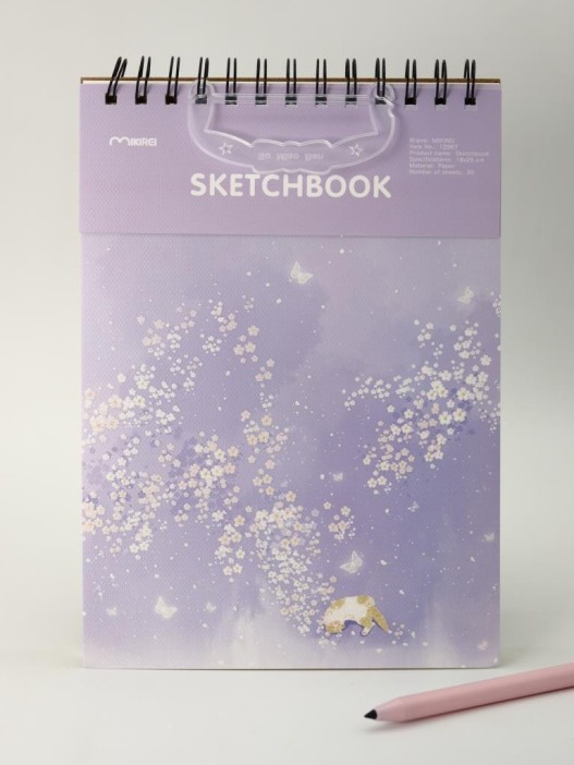 Скетчбук (B5) "Dreamy cat", purple (18*25) 30 л. 130 г/м