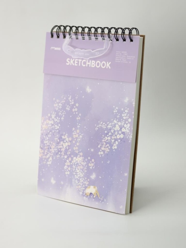 Скетчбук (B5) "Dreamy cat", purple (18*25) 30 л. 130 г/м