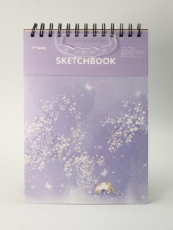 Блокнот для зарисовок (B5) "Мечты котика", фиолетовый (18*25) 30 л. 130 г/м