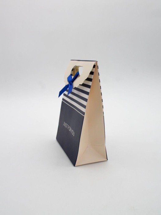 Пакет подарочный (XS) &quot;Many stripes&quot;, blue (12x6x16) 