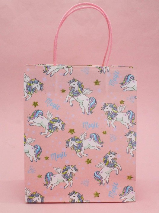 Пакет подарочный крафтовый «Cool gerl», unicorn (21*25,5*10) 
