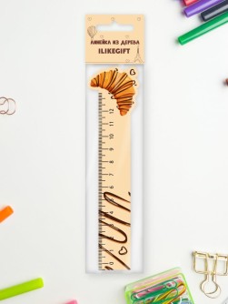 Линейка ECO из дерева iLikeGift «Круассан»