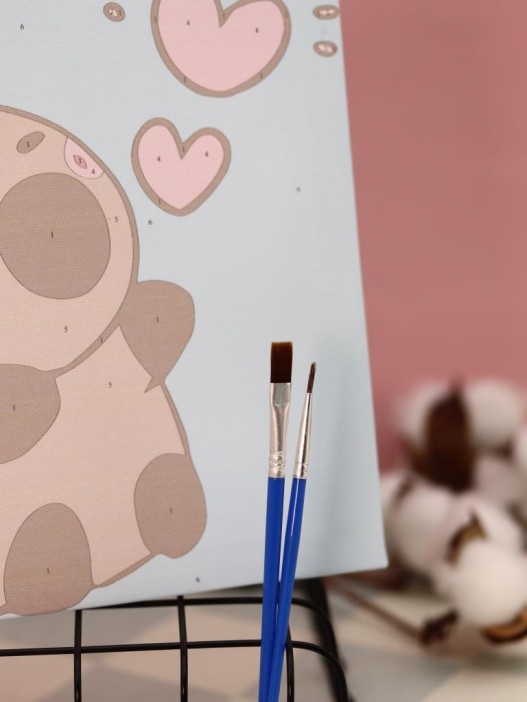 Картина по номерам на подрамнике Draw Me! «Capybara in love», (20*20 см) 