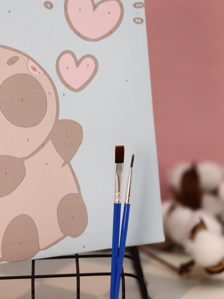 Картина по номерам на подрамнике Draw Me! "Влюбленная капибара", (20*20 см)