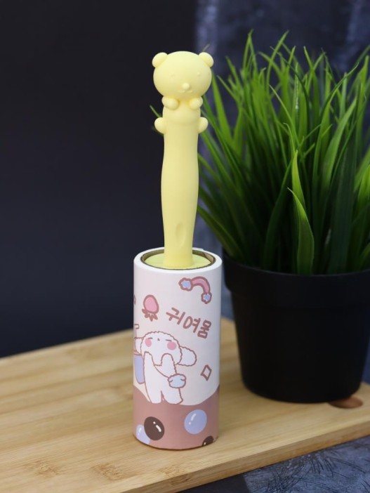 Ролик для чистки одежды &quot;Yellow volumetric bear&quot;, 10 см*60 листов 