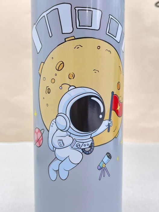 Термос с датчиком температуры «Happy friends, space», beige (500 ml) 