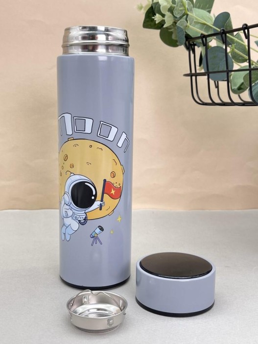 Термос с датчиком температуры «Happy friends, space», beige (500 ml) 