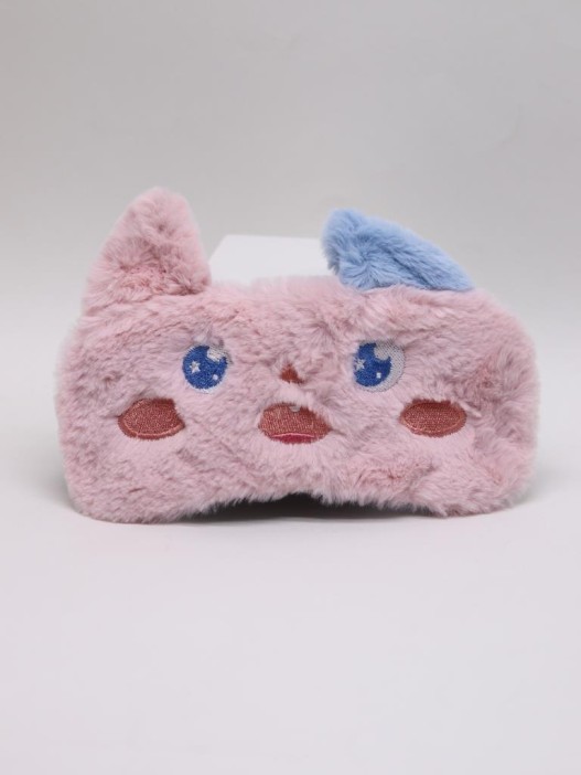 Маска для сна гелевая GIRLY "Пушистый монстр", розовая 