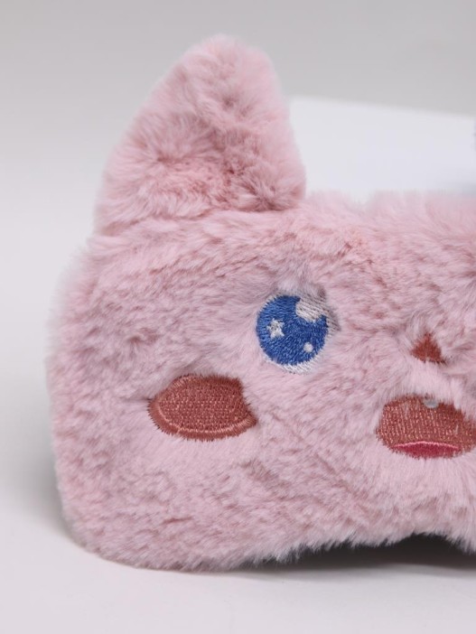 Маска для сна гелевая GIRLY "Пушистый монстр", розовая 