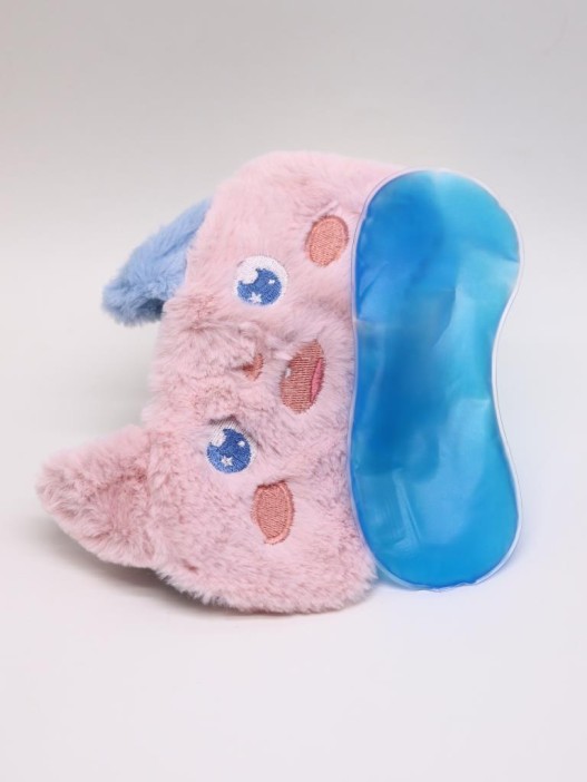 Маска для сна гелевая GIRLY "Пушистый монстр", розовая 