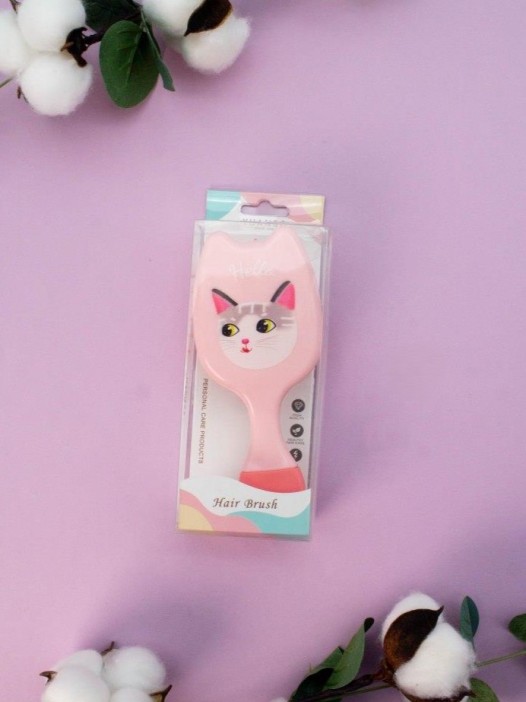 Расческа "Привет, кот", розовая 