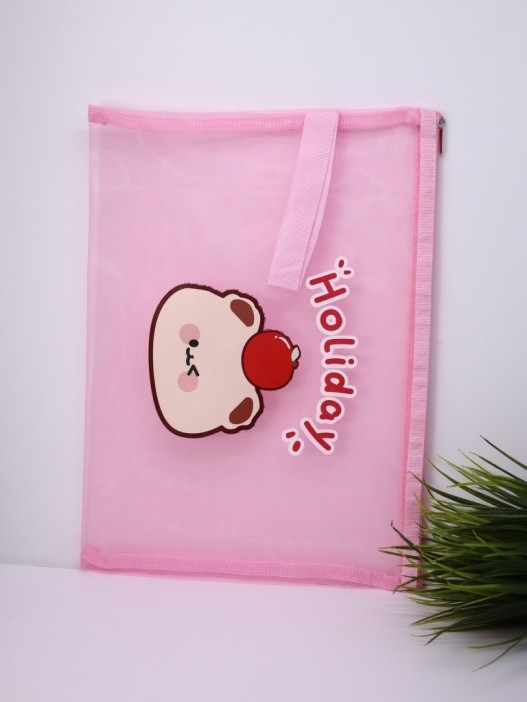 Папка пенал &quot;Holiday bear&quot;, pink (23.5*31 см) 