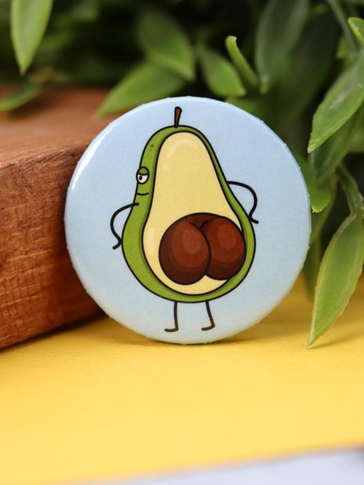Набор значков 3 шт. iLikeGift Авокадо &quot;KISS MY HASS&quot; 