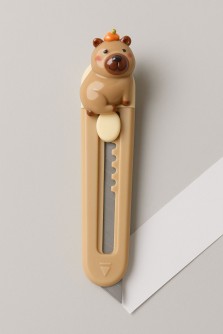 Канцелярский нож "Капибара помидорка", коричневый