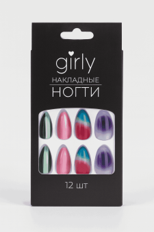 Накладные ногти GIRLY «Rich shimmer», 12 шт., с клеевыми пластинами