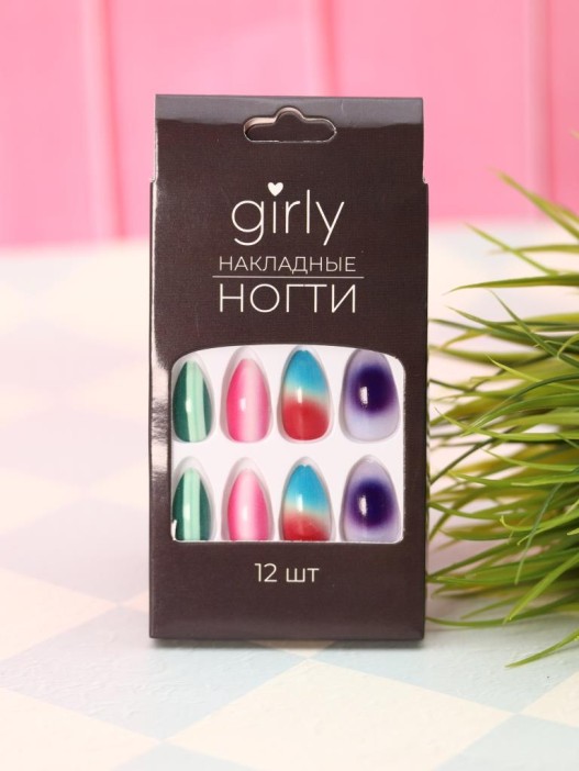 Накладные ногти GIRLY «Rich shimmer», 12 шт., с клеевыми пластинами 