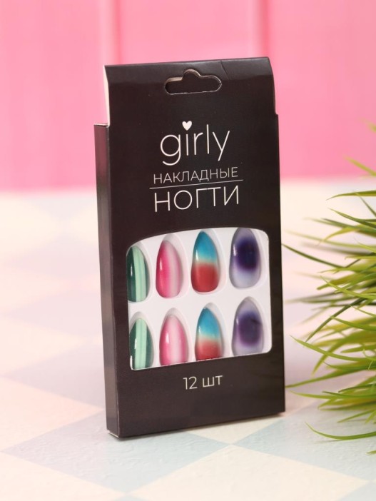 Накладные ногти GIRLY «Rich shimmer», 12 шт., с клеевыми пластинами 
