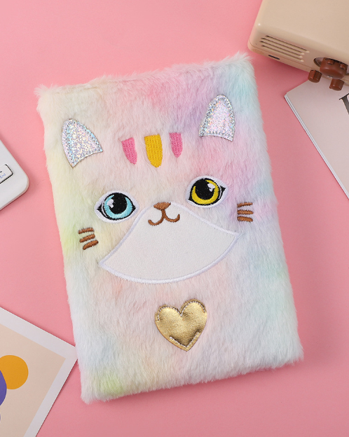 Блокнот плюшевый «Kitty heart», rainbow, 21,5х15 см, плотность 70 гр. 