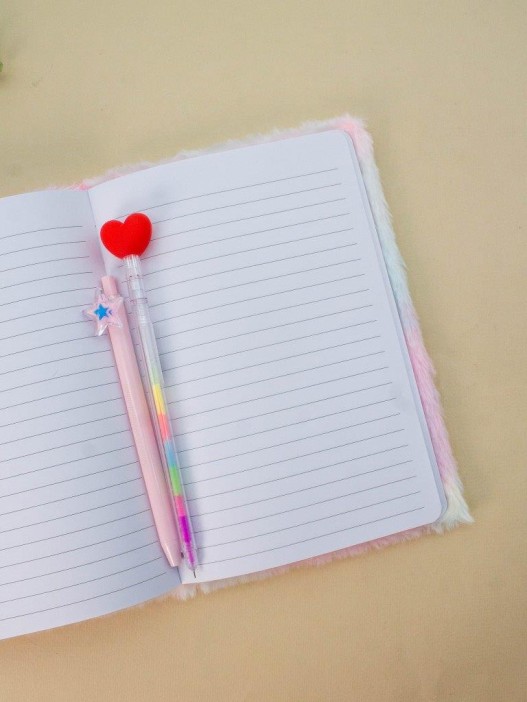 Блокнот плюшевый «Kitty heart», rainbow, 21,5х15 см, плотность 70 гр. 