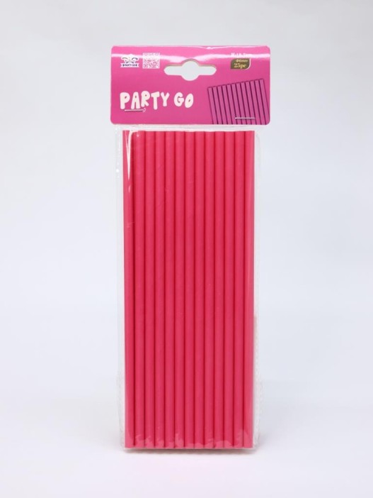 Трубочки одноразовые для напитков 25 шт. &quot;Party go&quot;, fuchsia (197 мм) 