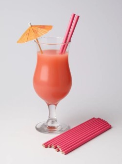 Трубочки одноразовые для напитков 25 шт. "Party go", fuchsia (197 мм)