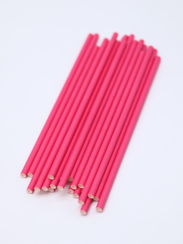 Трубочки одноразовые для напитков 25 шт. "Вечеринка", фуксия (197 мм)