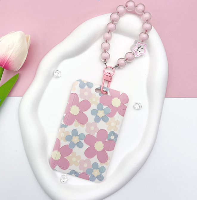 Футляр для карт с браслетом ПО ПЛАНУ. &quot;Floral tenderness &quot;, pink 