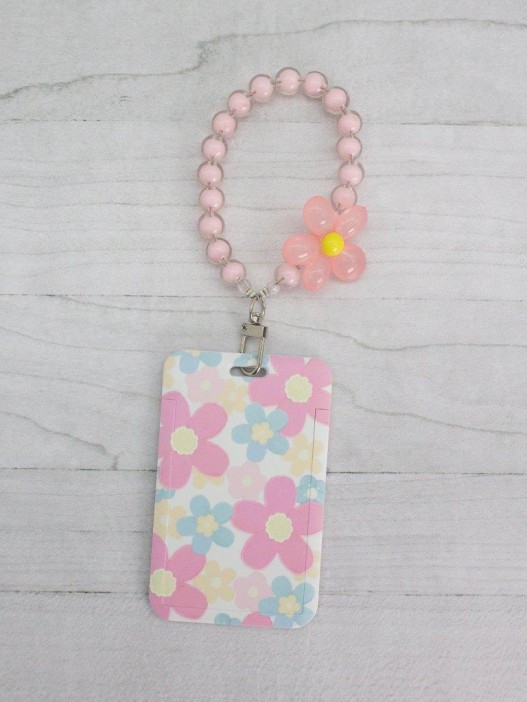 Футляр для карт с браслетом ПО ПЛАНУ. &quot;Floral tenderness &quot;, pink 