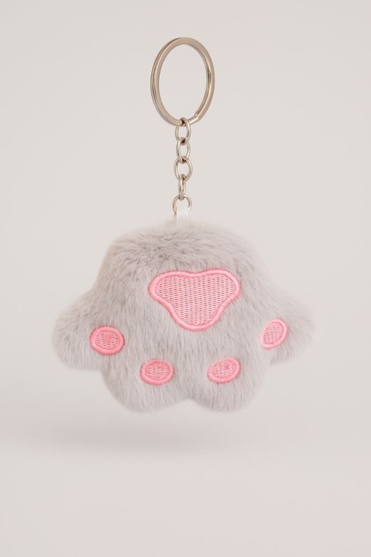 Плюшевый брелок "Fluffy claws", grey 