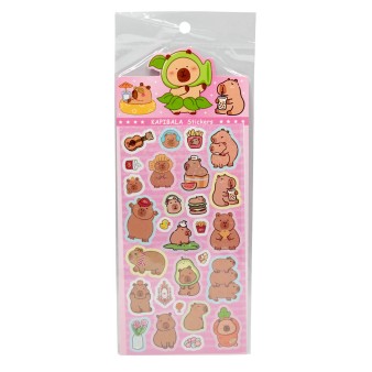 Наклейки лазерные "Капибара", 22*9.5 см, mix