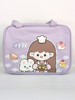 Сумочка-косметичка-термосумка &quot;Cute girl and sweets&quot;, purple (28*20*20)