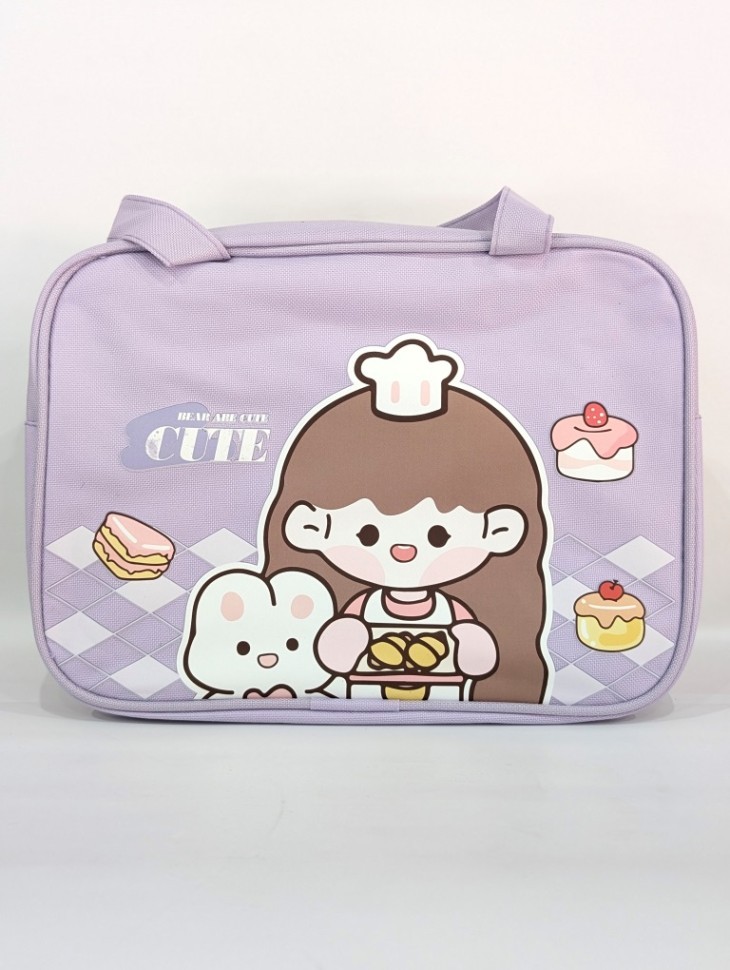 Сумочка-косметичка-термосумка "Cute girl and sweets", purple (28*20*20)