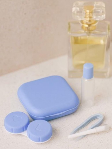 Контейнер для линз "Classic square", blue