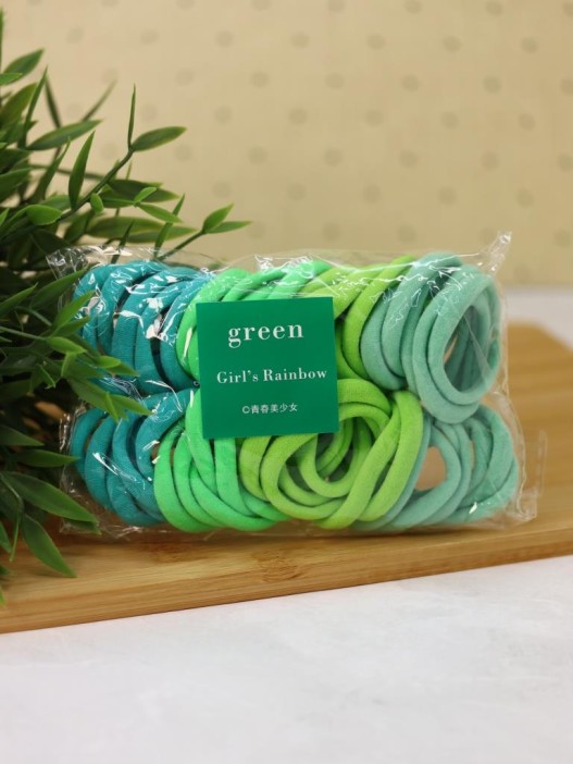 Набор резинок для волос &quot;Rainbow&quot;, green, 50 шт. в наборе 