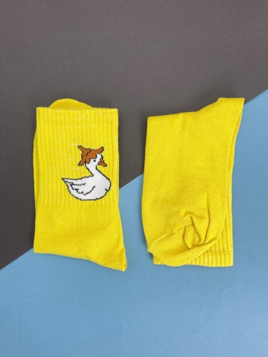 Носки «Goose in hat», жёлтый, мужские/женские р. 35-40 