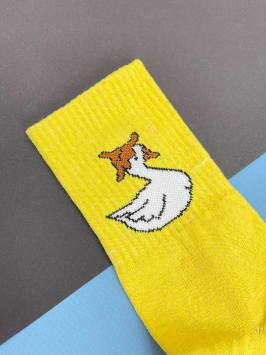 Носки «Goose in hat», жёлтый, мужские/женские р. 35-40 