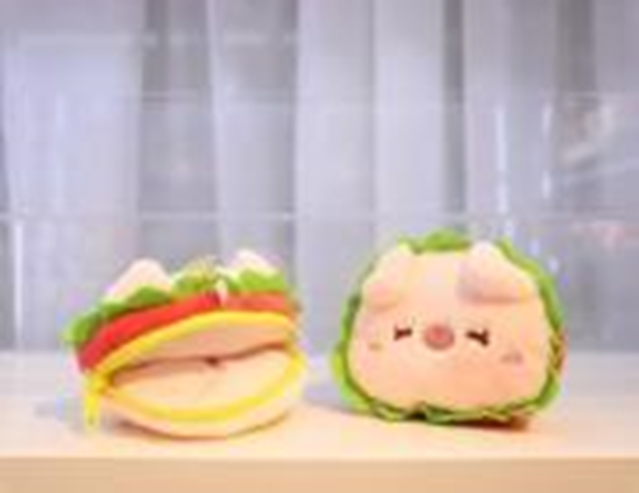 Плюшевый брелок - кошелек &quot;Pigburger&quot;, mix 