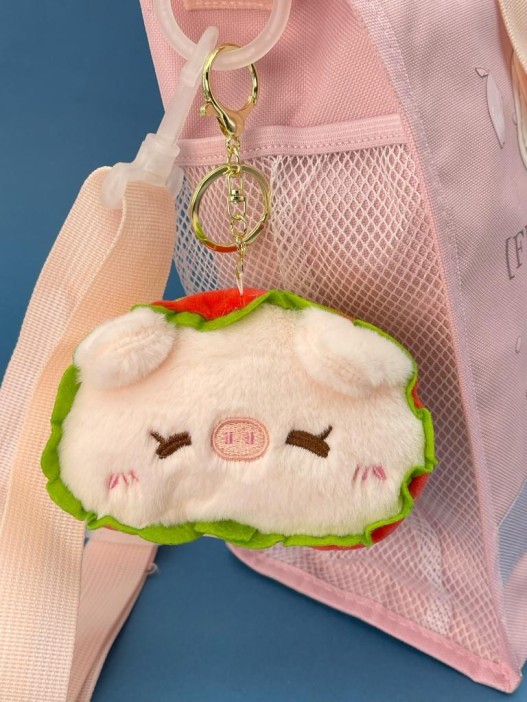 Плюшевый брелок - кошелек &quot;Pigburger&quot;, mix 