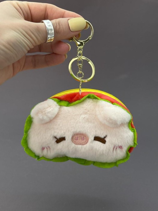 Плюшевый брелок - кошелек &quot;Pigburger&quot;, mix 