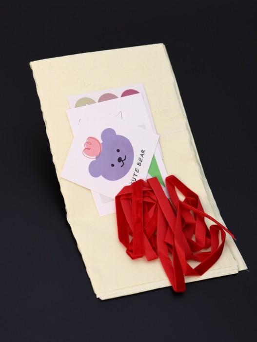 Упаковочный набор для подарков (2 листа+лента+открытка+5 наклеек) &quot;Heartfelt&quot;, 40x50 см 