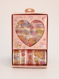 Набор декоративного скотча 4 шт. и стикеров 4 шт. &quot;Capybara&quot;, orange