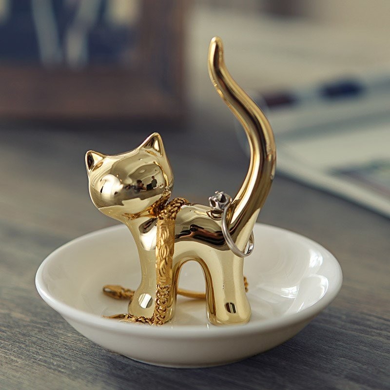 Держатель для украшений "Cat", gold