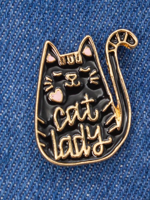Значок &quot;Cat lady&quot;, black 