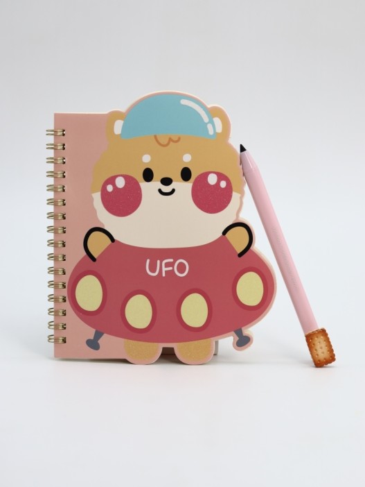 Блокнот на спирали (B6) &quot;Space friends&quot;,  yellow (13*18) 