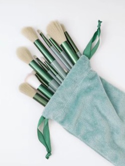 Набор кистей для макияжа "Magic 13", 13 кистей, green