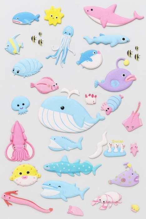 Наклейки объемные &quot;Underwater world&quot; (9*22,5 см) 