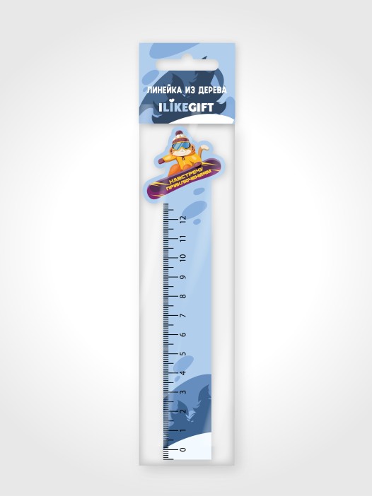 Линейка ECO из дерева iLikeGift «Навстречу приключениям» 