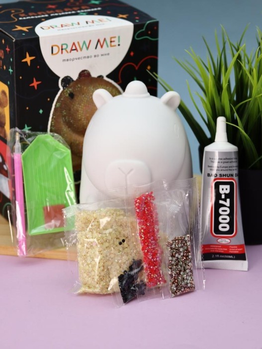 Алмазная мозаика на копилке Draw Me! «Capybara», (12*14*18 см) 